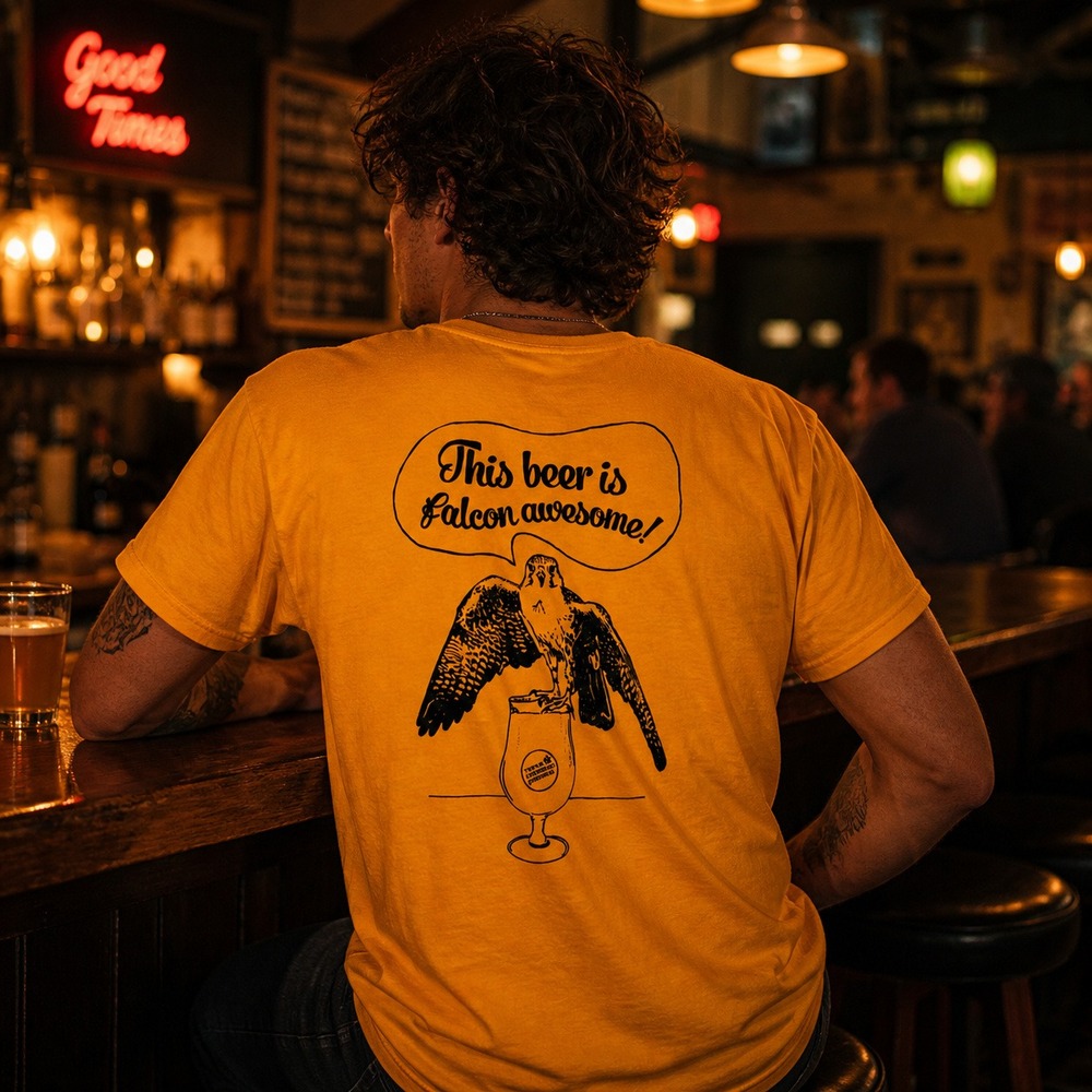 Next Level Triple Crossing Brewing Falcon Smash T-Shirt Orange‎ Mens XL Beer Tee